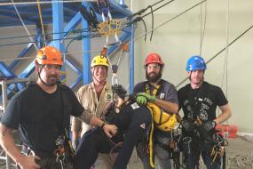 Rope access technician class with training dummy